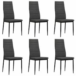 Décoshop26 - Lot de 6 chaises de salle à manger cuisine design contemporain tissu gris foncé CDS022444 - 3000027281533_0