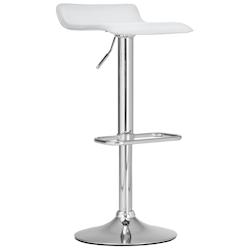 Décoshop26 - Tabouret de bar x1 avec repose-pieds siège pivotant à 360° design simple PVC blanc et métal chromé 10_0004798 - blanc 3000252297682_0