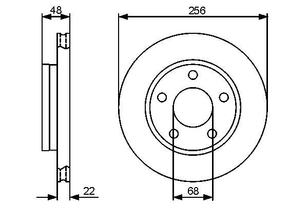 Disque de frein ventilé Bosch 0986479463 - boîte de 2 disques - 5 trous - arrière_0
