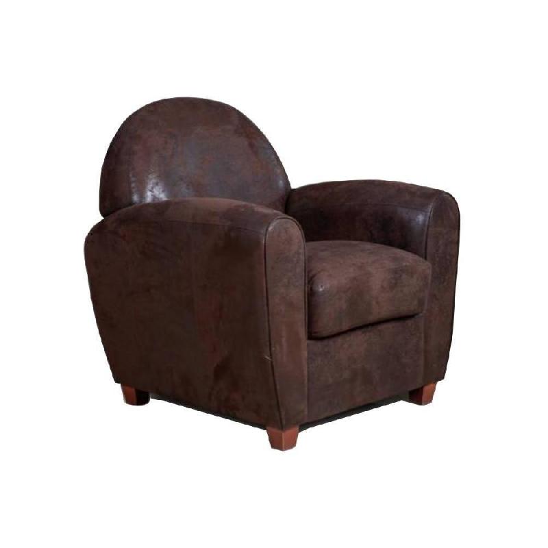 FAUTEUIL CLUB BUFALLO EN MICROFIBRE VINTAGE MARRON_0