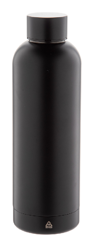 Gourde isotherme - double paroi en acier inoxydable recyclé - 500 ml - couleur noire_0