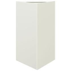 Helloshop26 - Jardinière bac lit surélevé plantes fleurs terrasse jardin triangulaire 50 x 43 x 75 cm acier blanc 02_0038815 - 3000217659128_0