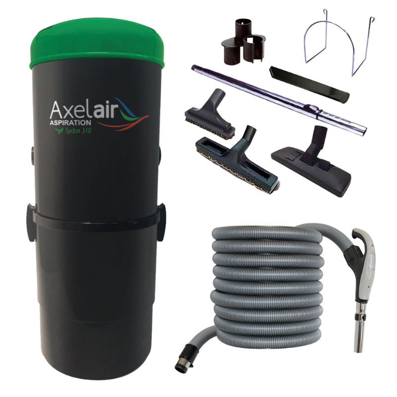 Kit centrale d'aspiration 650 m² + flexible + kit d'accessoires - Axelair - KFACX650_0