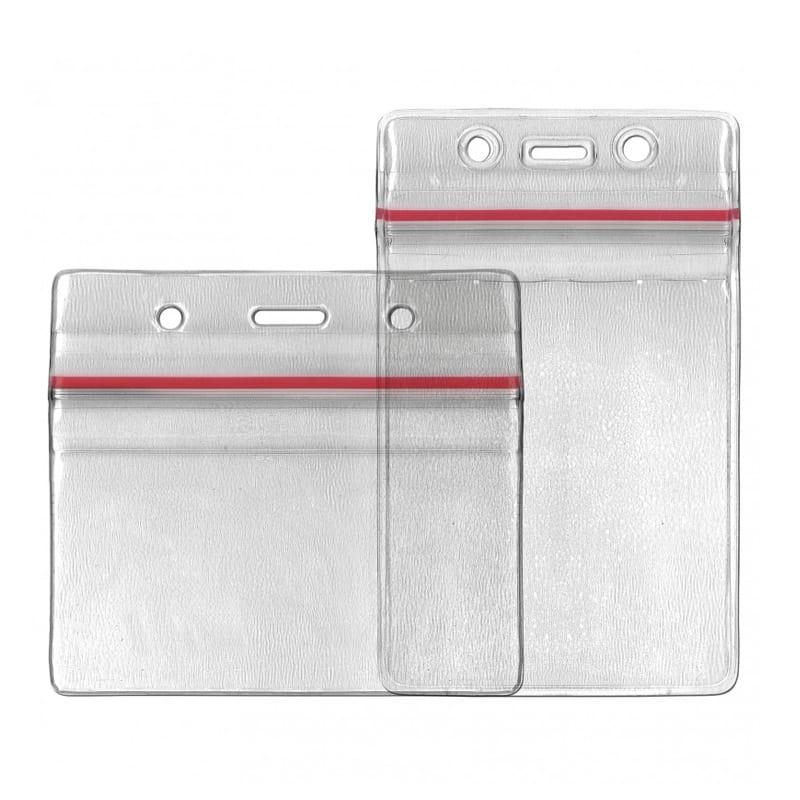 Porte-badge hermétique 86x54 mm - PVC transparent - Étanche - Perforation multiple_0
