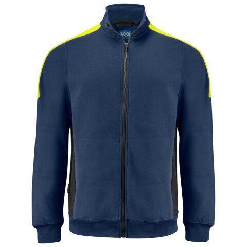 PROJOB 2129 SWEATSHIRT PRIO BICOLORE FULL ZIP JAUNE/MARINE - TAILLE XS