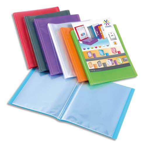 PROTEGE DOCUMENTS VIQUEL PROPYGALSS - PERSONNALISABLE - 80 POCHETTES - 160 VUESS - COLORIS ASSORTIS