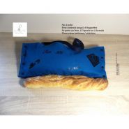 Sac à pain horizontal - Kel' Idée Couture - 52 x 22 cm - Bleu et noir avec décor, coton semi-rigide_0