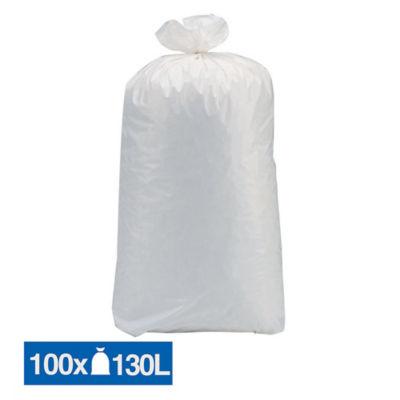 Sacs poubelle déchets lourds Tradition blancs 130 L, lot de 100_0