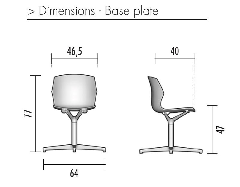 Siège giratoire Frill avec piétement chrome - Anthracite_1