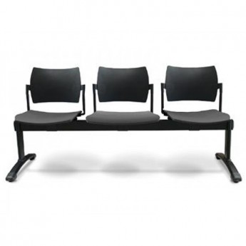 Siège d'accueil poutre AMETS - assise et dossier en polypropylène - 2 ou 3 places - fabrication française_0