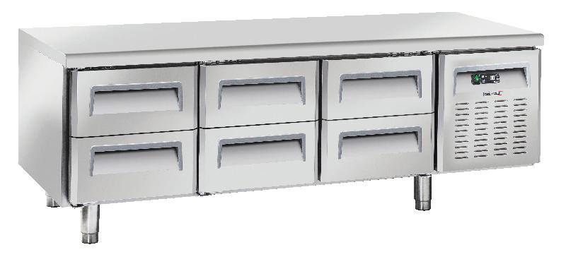 Table réfrigérée 6 tiroirs GN 1/1 CASSELIN CTAR6T - Acier inoxydable - Thermostat digital - Capacité 268L_0