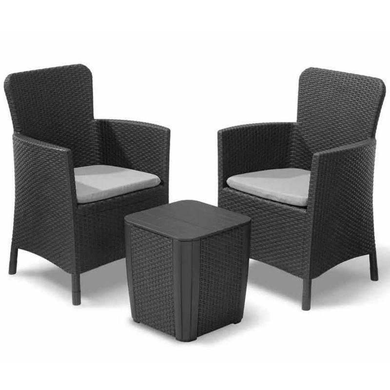 Allibert Salon De Jardin Merano 4 Places Avec Table Coffre