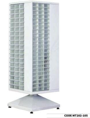 Armoire métallique rotative à tiroirs - Code MT202-105 - Dimensions 500x500x1500mm - 138 et 108 bacs inclus_0