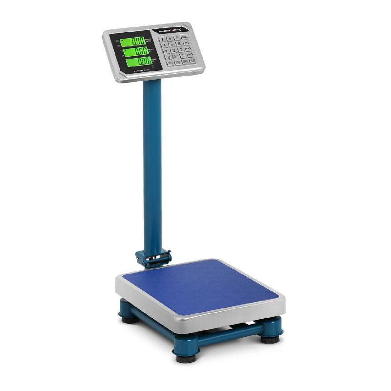 Balance plateforme professionnelle industrielle - 100 kg / 20 g - 40 x 30 cm - LCD rétroéclairé - acier inoxydable - Classe III - 14_0000634_0