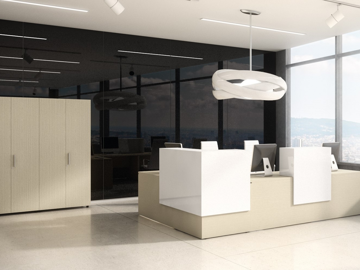 Banque d'accueil professionnel NEW PANO - design modulable avec accessoires personnalisables_0
