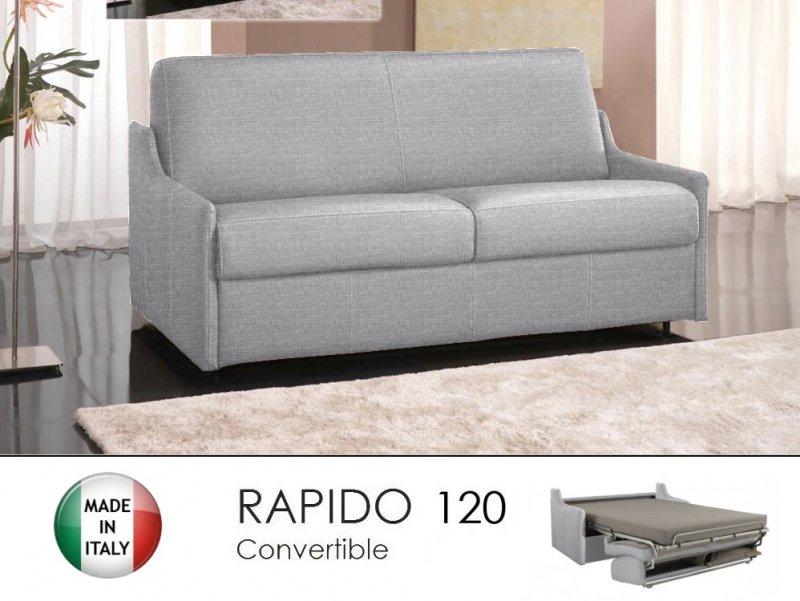 CANAPÉ LIT 2-3 PLACES LUNA CONVERTIBLE EXPRESS 120CM TWEED GRIS SILEX MATELAS 16 CM_0