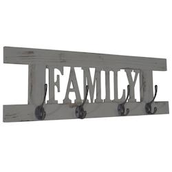 Décoshop26 - Porte-manteau mural patère en bois gris vintage avec 4 crochets 20,5x60x1,5 cm MED04060 - gris 3000231562503_0