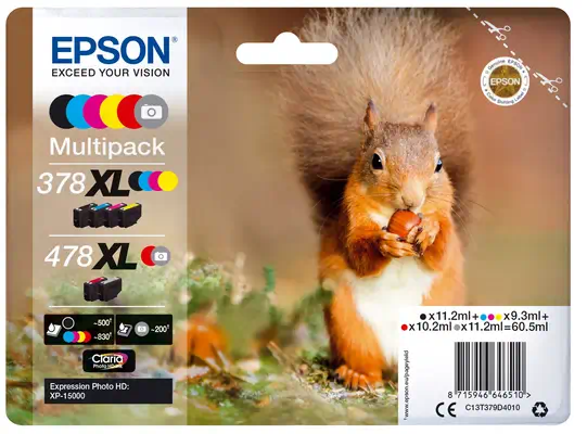 EPSON Multipack 6 colours 378XL/478XL Squirrel incl. R/G_0