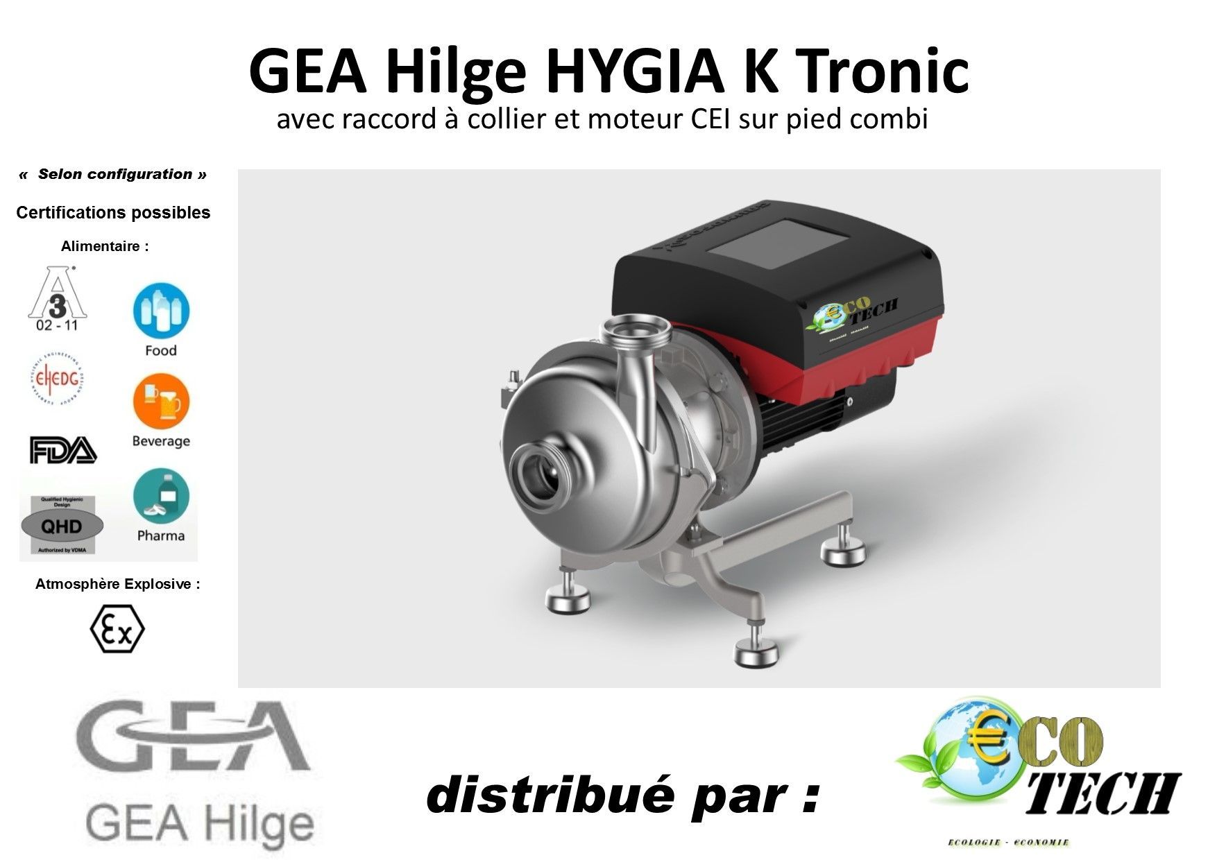 Gea hilge hygia k tronic - pompe centrifuge alimentaire  avec raccord à collier_0