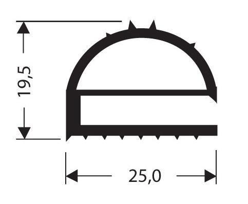 Joint pvc plat sans aimant pour meubles frigos jpf-017_0