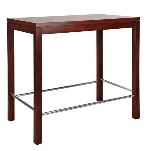 Mange-debout Faro 127 - piètement en hêtre massif - plateau mélaminé 120x70 cm - repose-pied inox_0