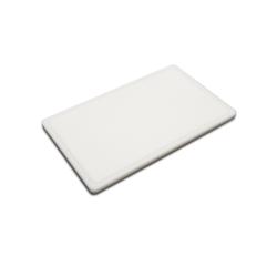 METRO Professional Planche à découper, GN 1/1, polyéthylène haute densité (PEHD), 53 x 32.5 x 2 cm, avec rigole, blanc - blanc plastique 863315_0