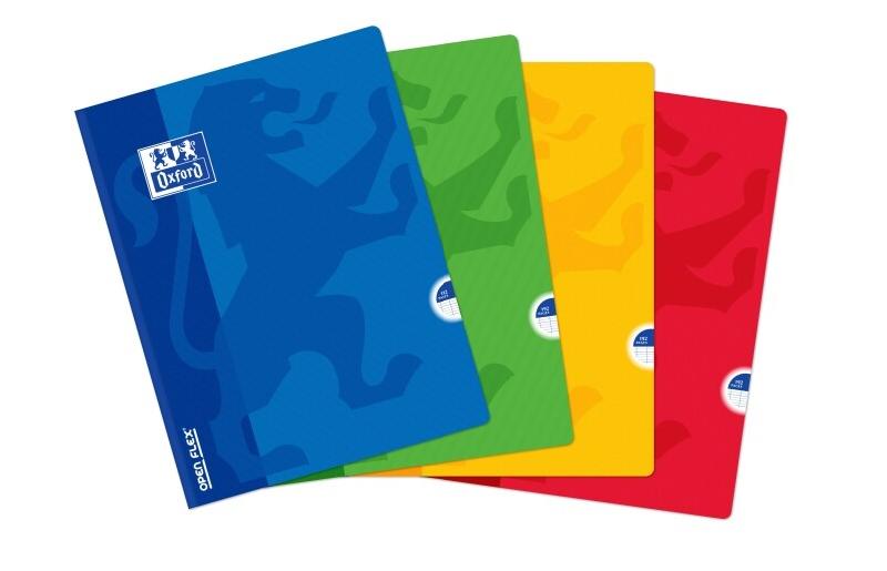 Oxford Lot de 5 Cahier Openflex broché 24x32, 192p./96 feuilles 90g/m², Séyès, coloris assortis (4) - 3147280049842_0