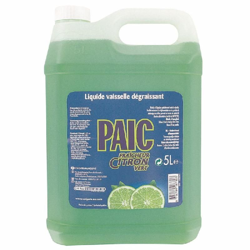 PAIC LIQUIDE VAISSELLE - 5 L - PARFUM CITRON VERT