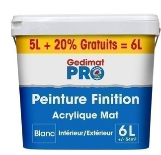 Peinture de finition gedimat pro acrylique satiné 5l+20% gratuit_0