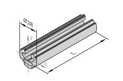 Profilé rond d28l, n10 avec une rainure de 10 mm pour la fixation d'accessoires_0