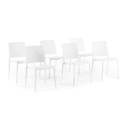 RATTATAN Set 6 Chaises Empilables en Polypropylène avec fibre de verre pour Jardin ou intérieur, hydrofuges et résistantes, design moderne - MARIA_0