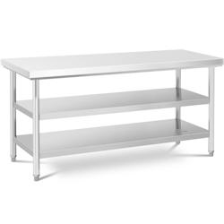 Royal Catering RCWT-180X70-3L-E Table De Travail en INOX Cuisine Plan Professionnel De Boucher (70 x 180 cm, 3 Niveaux, Capacité de 600 kg) - multi-m_0