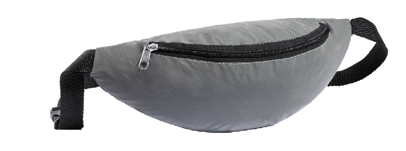Sac banane réfléchissant - compartiment zippé - bandoulière réglable - Polyester 210T - Gris_0