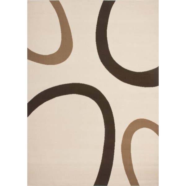 Tapis d'accueil design rétro ivoire - Motif tendance - 80cm x 150cm - Résistant et doux_0