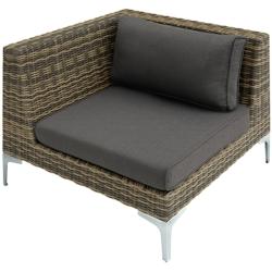 Tectake Ensemble modulable en rotin Villanova naturel coin droit - gris anthracite chiné - 404416 - gris aluminium 404416_0