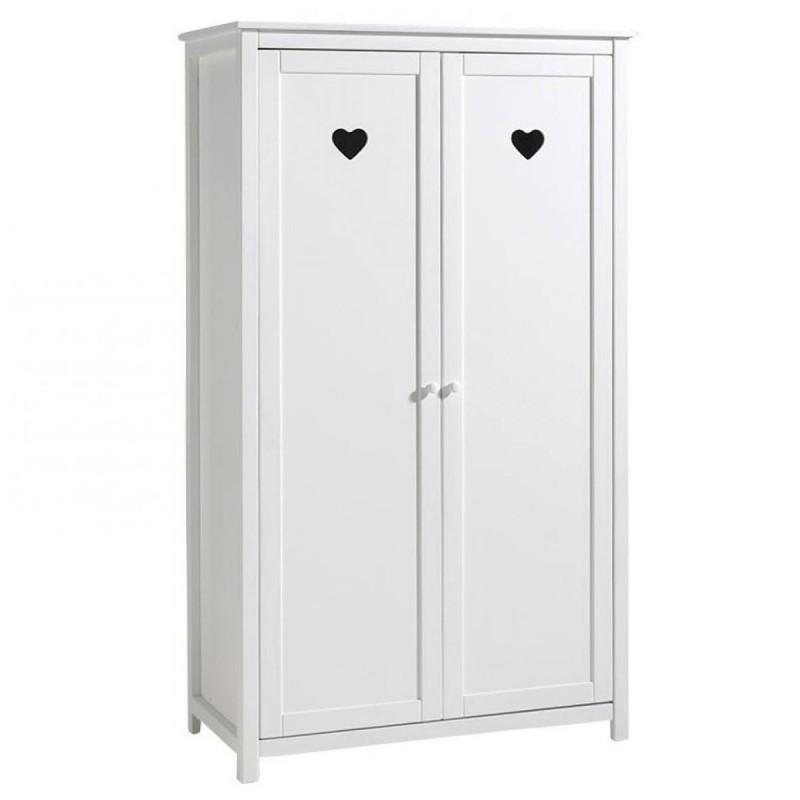 Armoire 2 portes Amori 190 cm blanc - Paris Prix - MDF laqué, enfant, livrée démontée_0