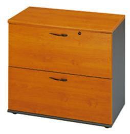 ARMOIRE BASSE DE BUREAU 2 TIROIRS JAZZ H.71 CM AULNE