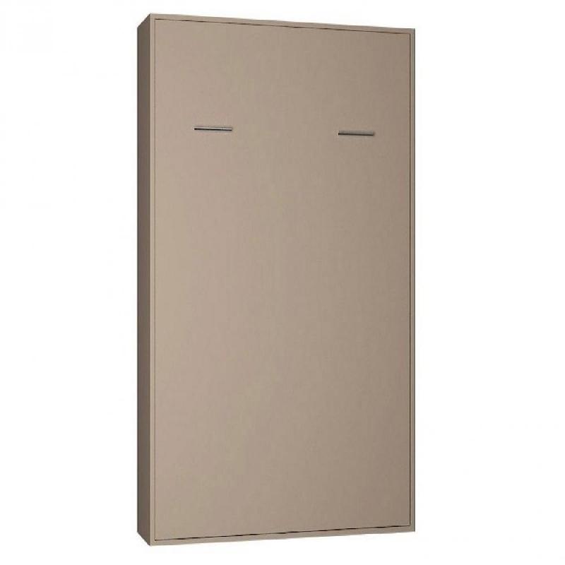 ARMOIRE LIT ESCAMOTABLE SMART-V2 TAUPE MAT COUCHAGE 90*200 CM._0