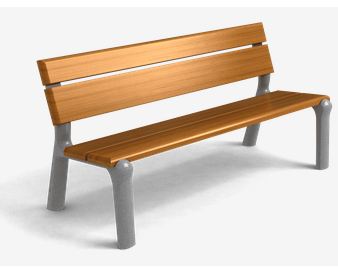 Banc public Delta XXI UM363W - robuste avec piètement en fonte ductile, traitement Ferrus et lattes en bois tropical_0