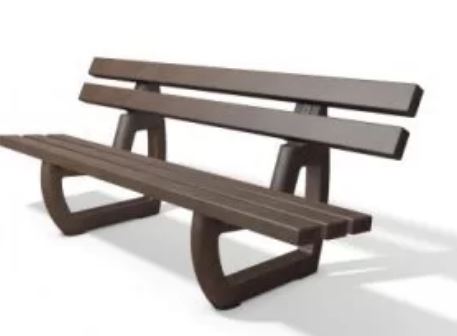 Banc public Tivoli 150 cm en plastique recyclé - 5 lames - HANIT - Garantie 15 ans_0