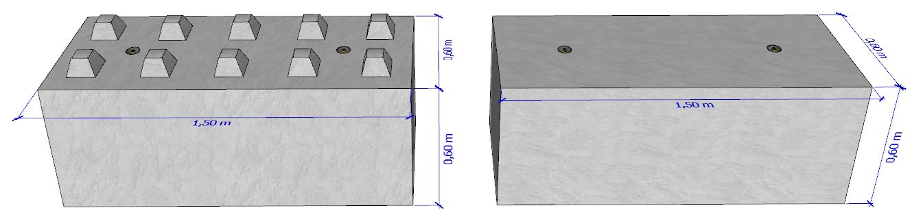 BB600x600x1500 - Bloc béton empilable type Lego - Stock Bloc - Poids 1,200 t_0