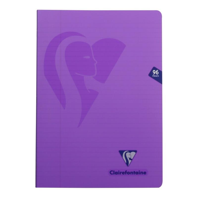 Clairefontaine Lot de 10 Cahier Mimesys A4, 96p./48 feuilles 90 g/m² piquées, coloris assortis (6), ligné + marge - 3329683031659_0