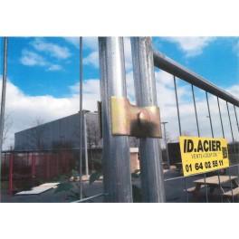 Collier de serrage 400 - acier traité anti-corrosion - pour barrières de chantier_0