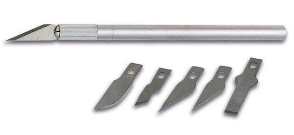 Cutter de précision - Scalpel métal - Avec 5 lames interchangeables - 1901VE_0
