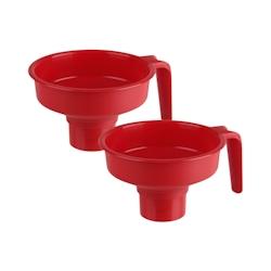 Ensemble de 2 Entonnoirs à confiture grande capacité 14 cm Fackelmann Colors Edition - rouge plastique 3176239933048_0
