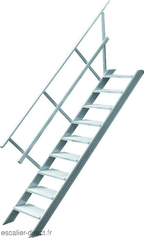 Escalier droit aluminium - largeur 100 cm - inclinaison 45° - charge 300 kg_0