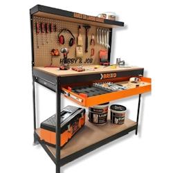 Etabli de garage 120 x 60 x 150 cm Charge max 230 kg BRIXO - noir acier 8015232751585_0