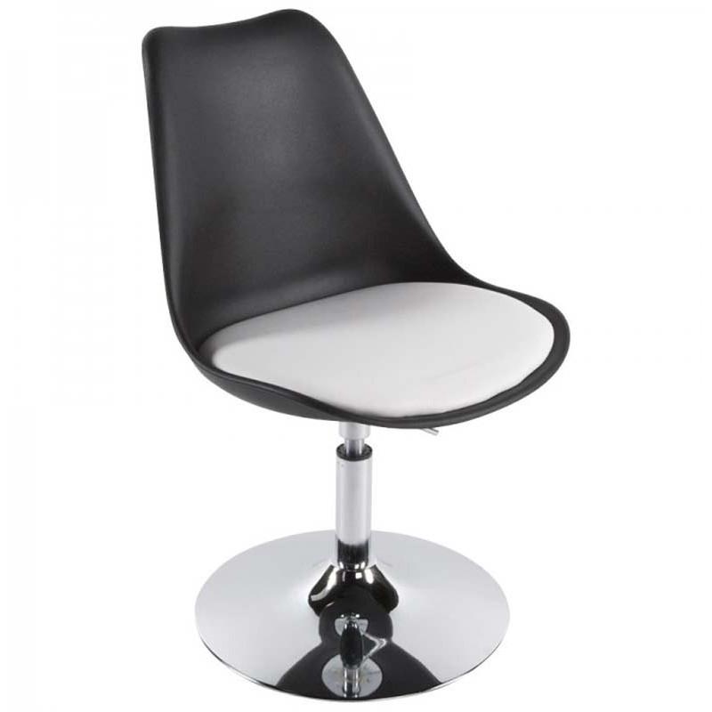 Fauteuil design Cosmo 85 cm noir & blanc - Paris Prix - réglable, rotation 360° et protection sol_0