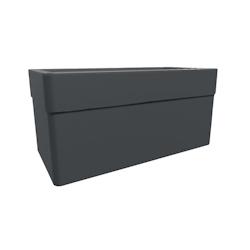 Jardinière CAREL anthracite 63L - EDA - plastique polypropylène - roulettes et double paroi - 78x39x39 cm_0