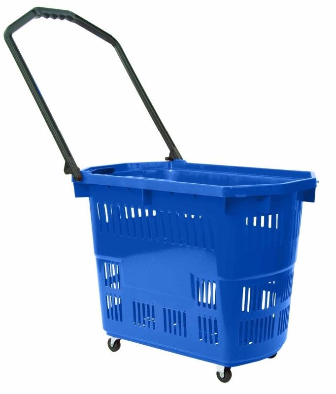 Panier libre service 55 litres - Dimensions 855mm x 390mm x 580mm x 460mm - Capacité 55L - Roues fixes et multidirectionnelles_0